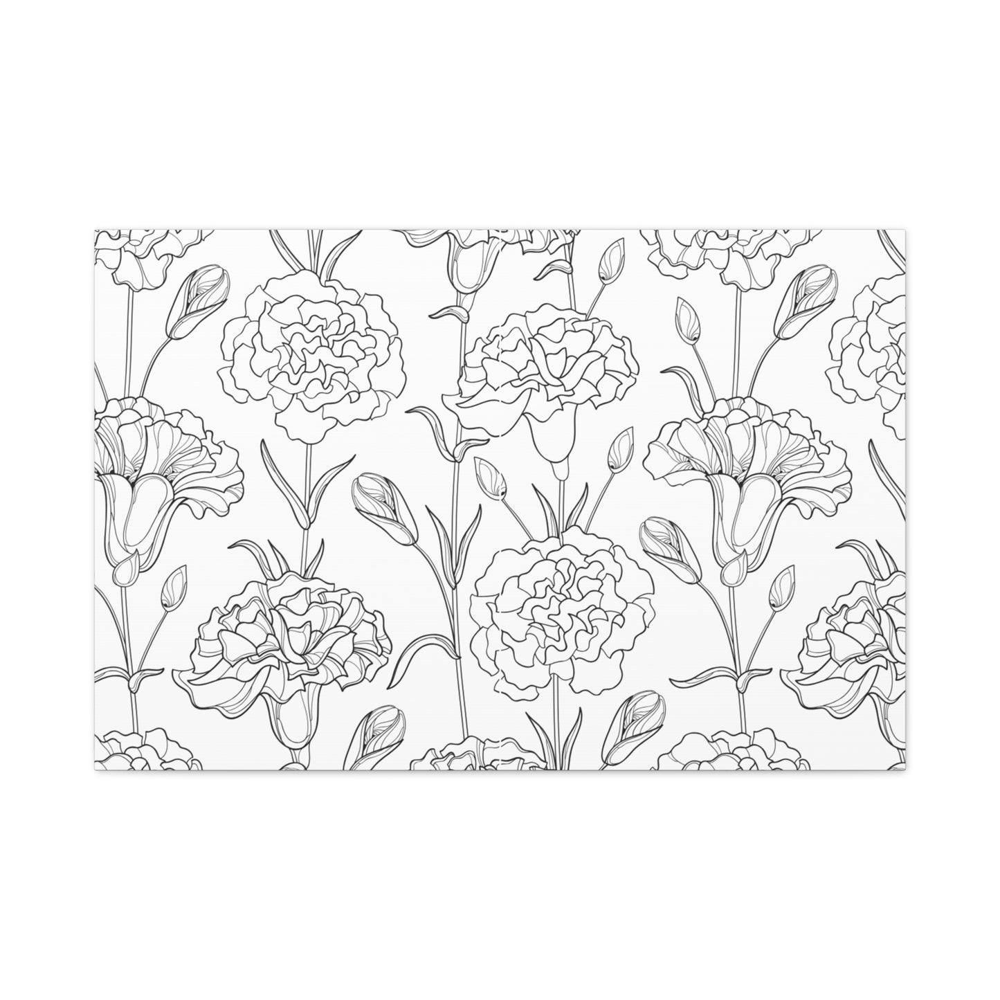 Floral Canvas Art, Stretched Wall Decor, Home Gift, Botanical Print, Modern Design, Matte Finish