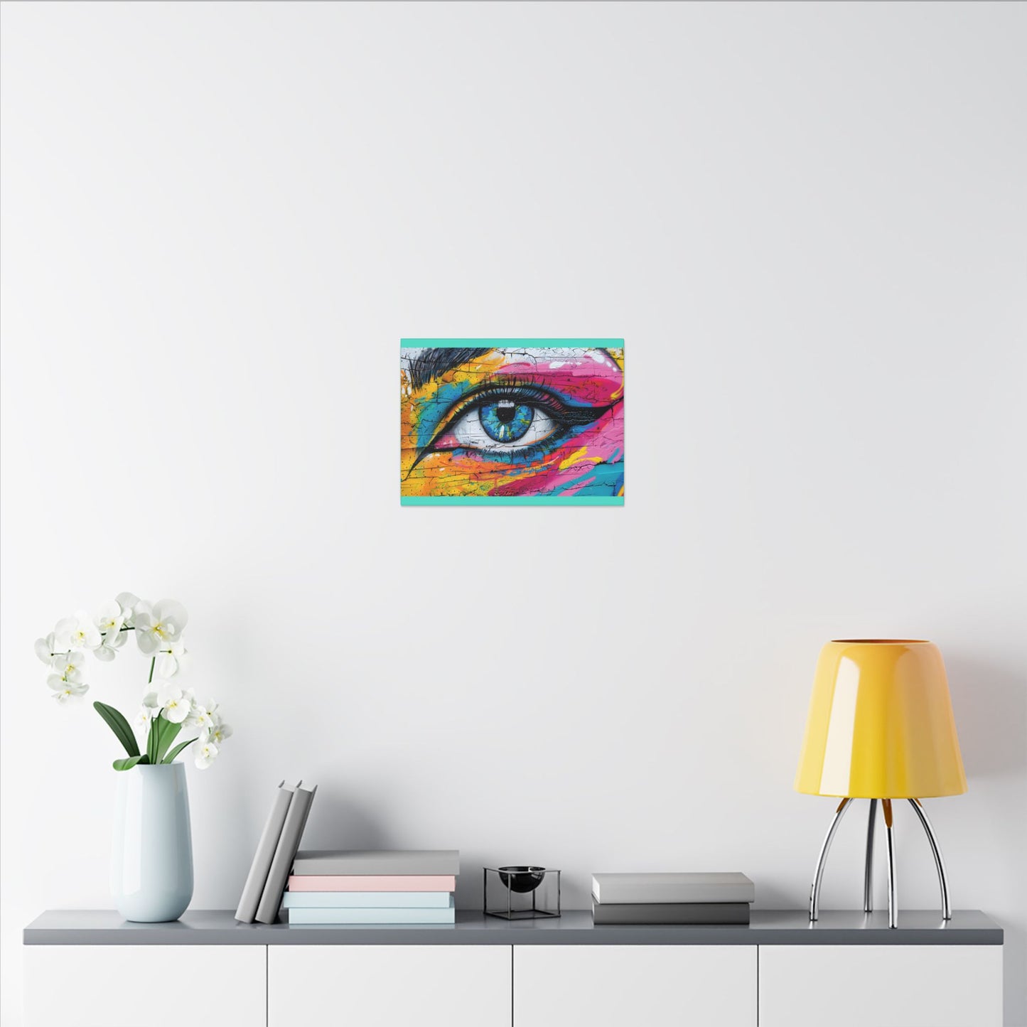 Colorful Eye Street Art Matte Canvas Print