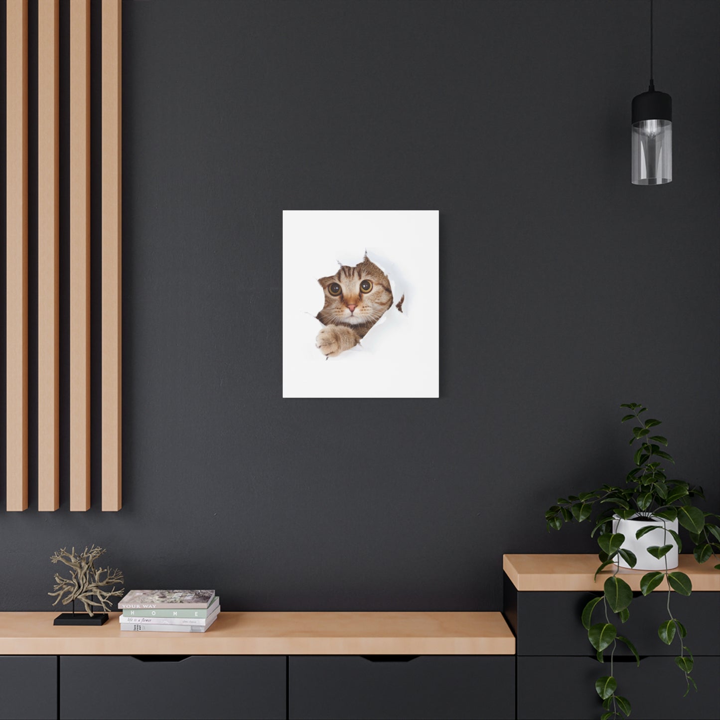 Whimsical Cat Canvas Art, Playful Decor for Cat Lovers, Home Wall Art, Pet-Themed Gift, Cute Cat Wall Art, Cat Lover's Decoration