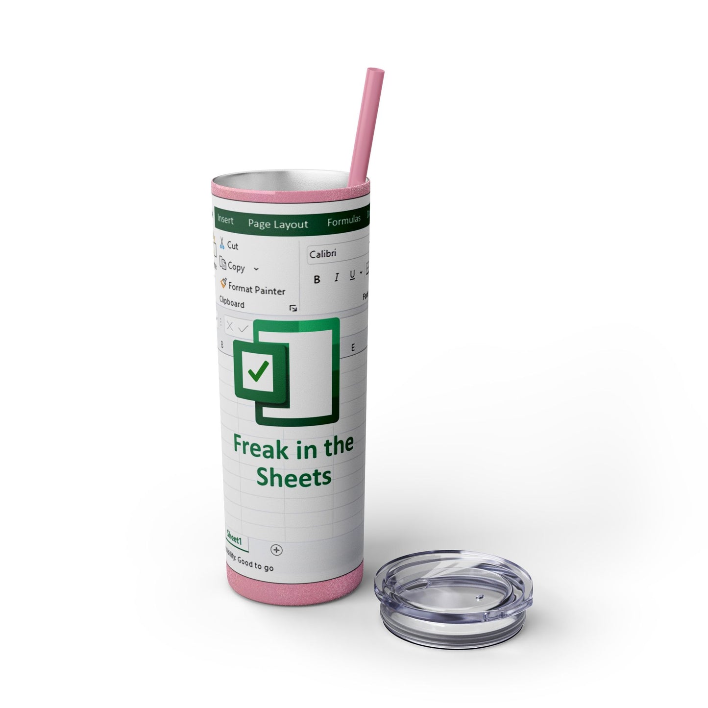Freak in the Sheets Spreadsheet Themed Tumbler, 20oz Gift for Students, Accountants, Office Humor, Funny Drinkware