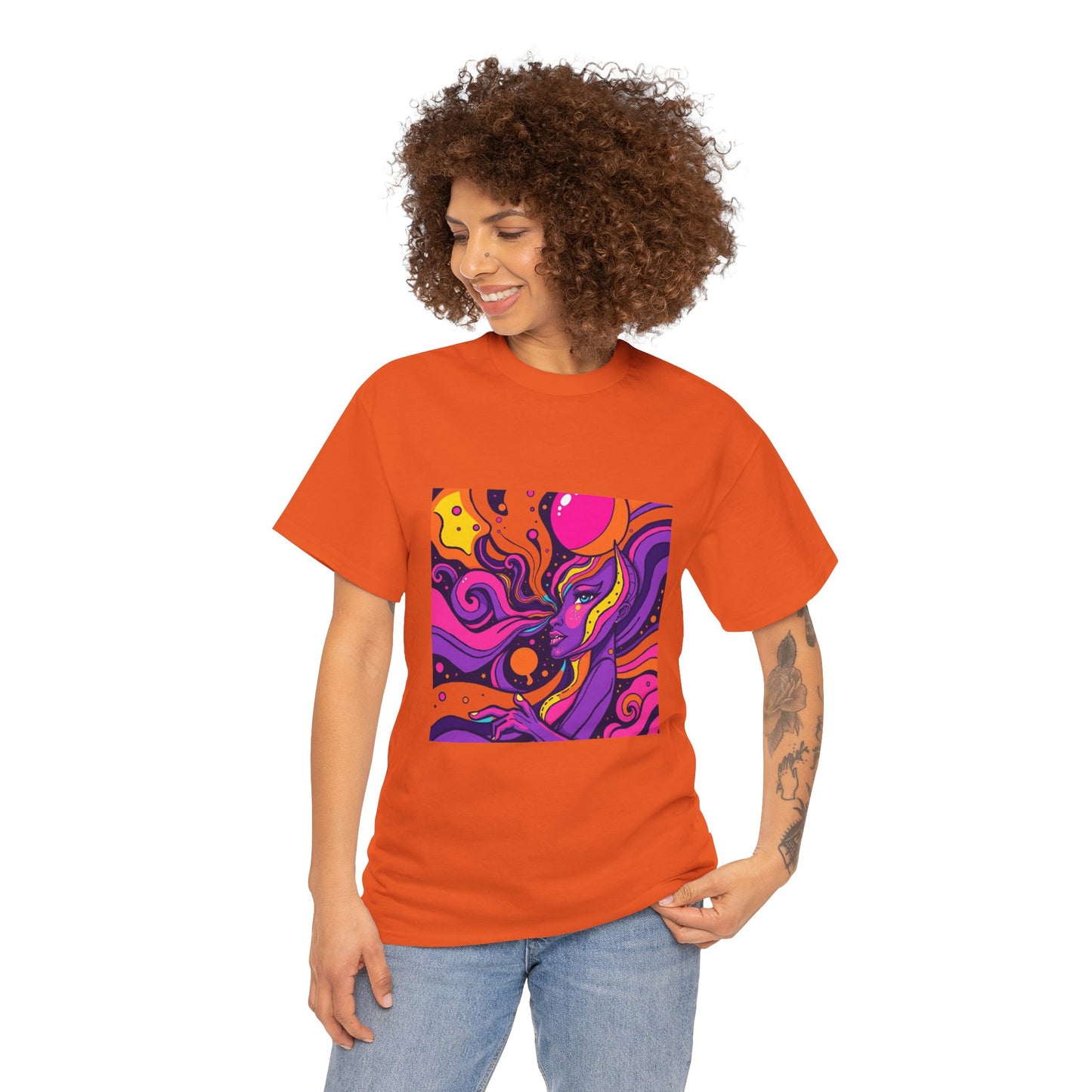Vibrant Psychedelic Art Tee, Bohemian Graphic T-Shirt, Unisex Cotton Tee, Fashionable Casual Wear, Perfect Gift for Art Lovers