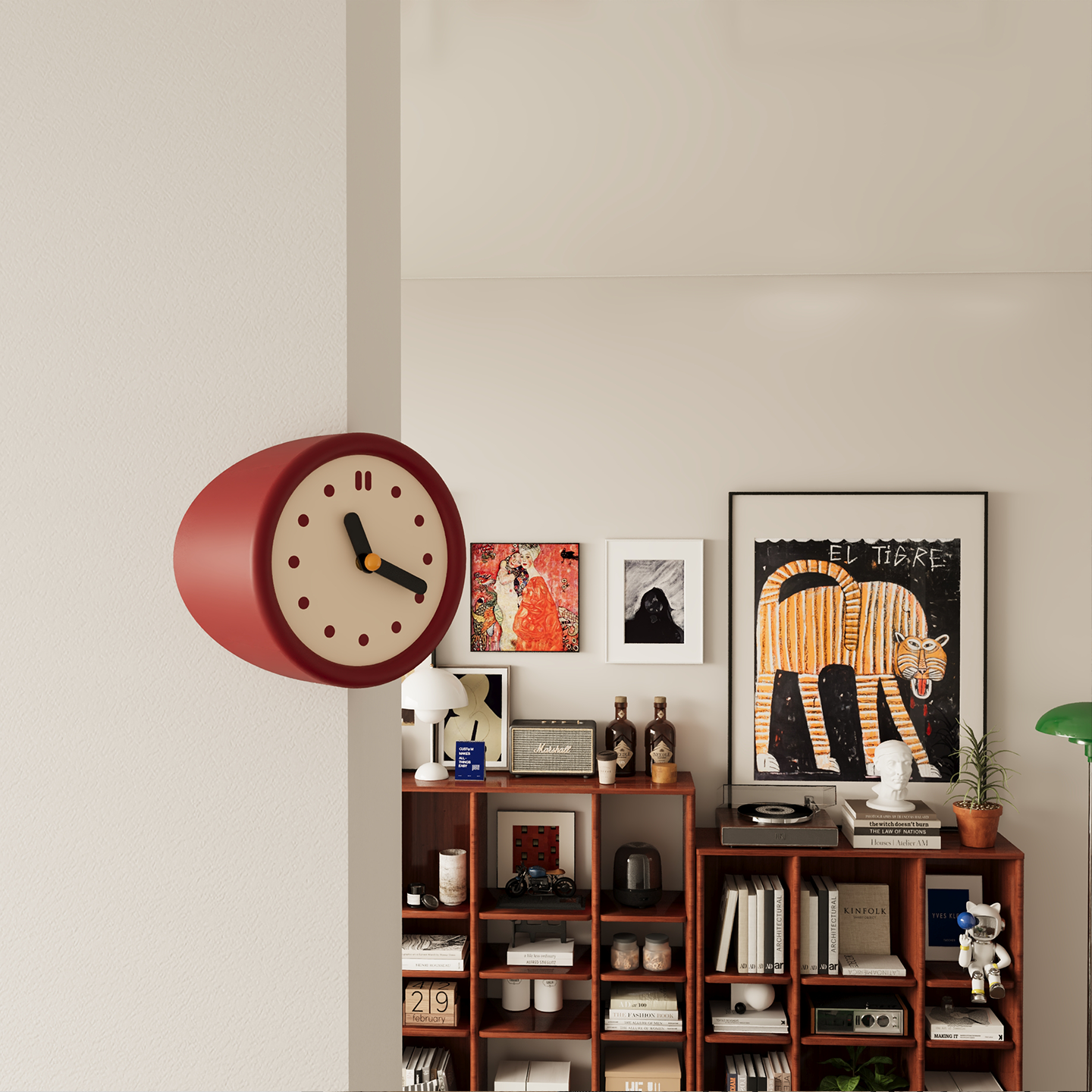 Red Corner Clock-0