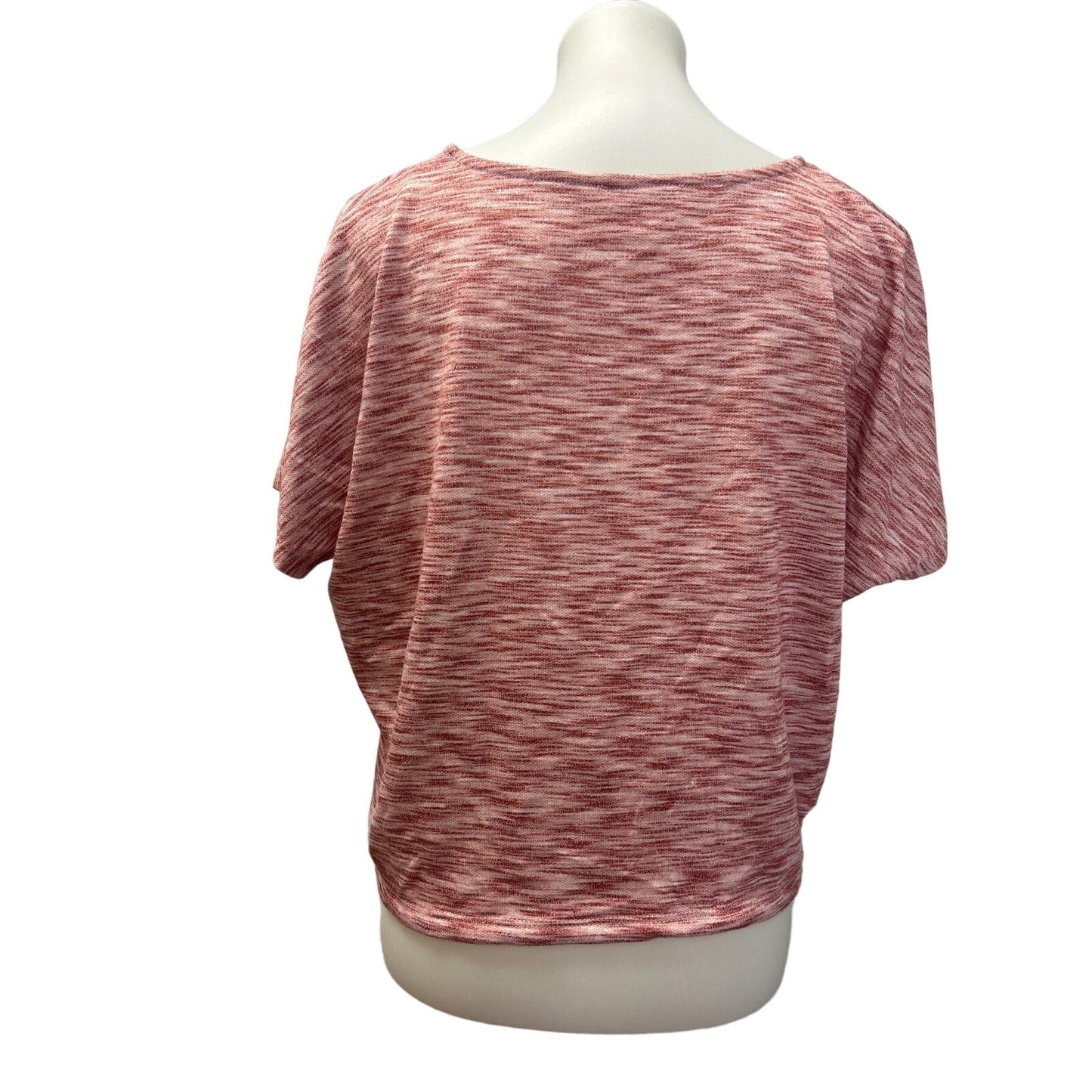 Como Vintage Womens XL Short Sleeve VNeck Front Tie PolyBlend Blouse
