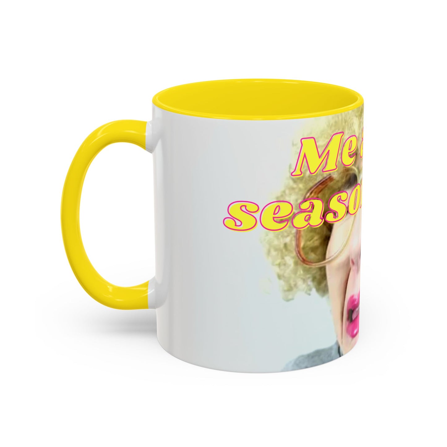 Humorous Accent Coffee Mug, "Me at the season finale", Funny Gift for TV Lovers, Comedy Merchandise, Unique Birthday Present, Fun Housewarming Mug