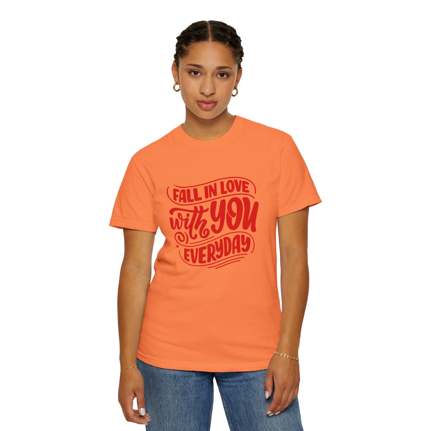 Fall in Love with YOU Quote T-shirt for Couples, Valentine's Day, Gifts for Him/Her, Casual Everyday Wear, Comfortable Unisex Tee