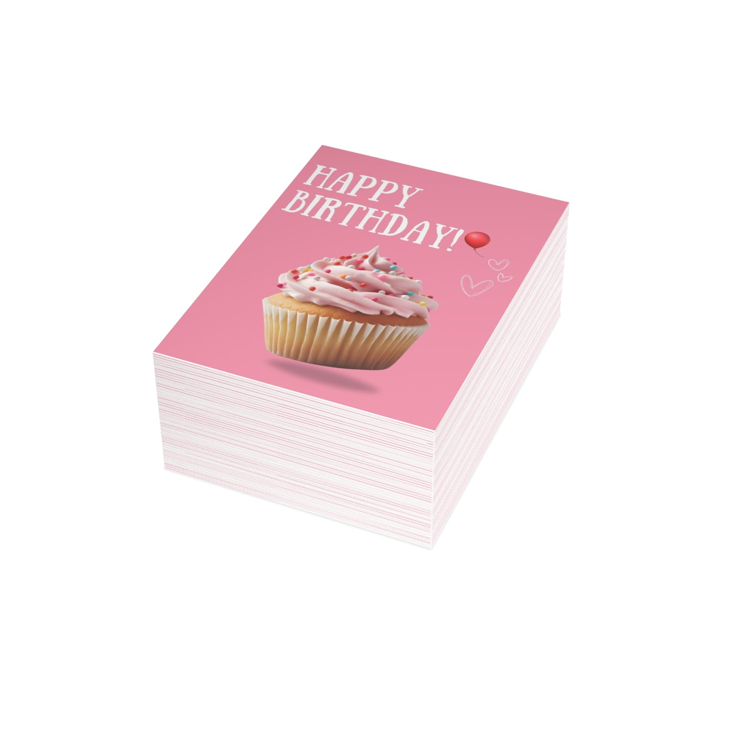 Happy Birthday Cupcake Greeting Cards - Festive Celebration Cards for Parties, Love Notes, Birthday Wishes, Stationery Set