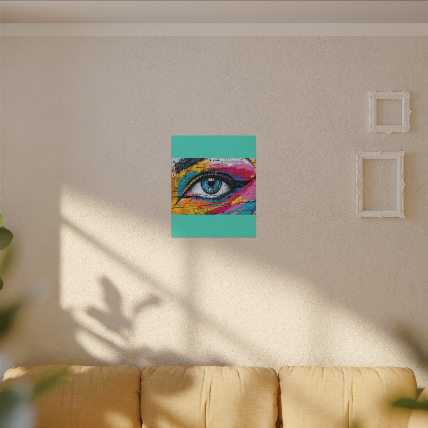 Colorful Eye Street Art Matte Canvas Print