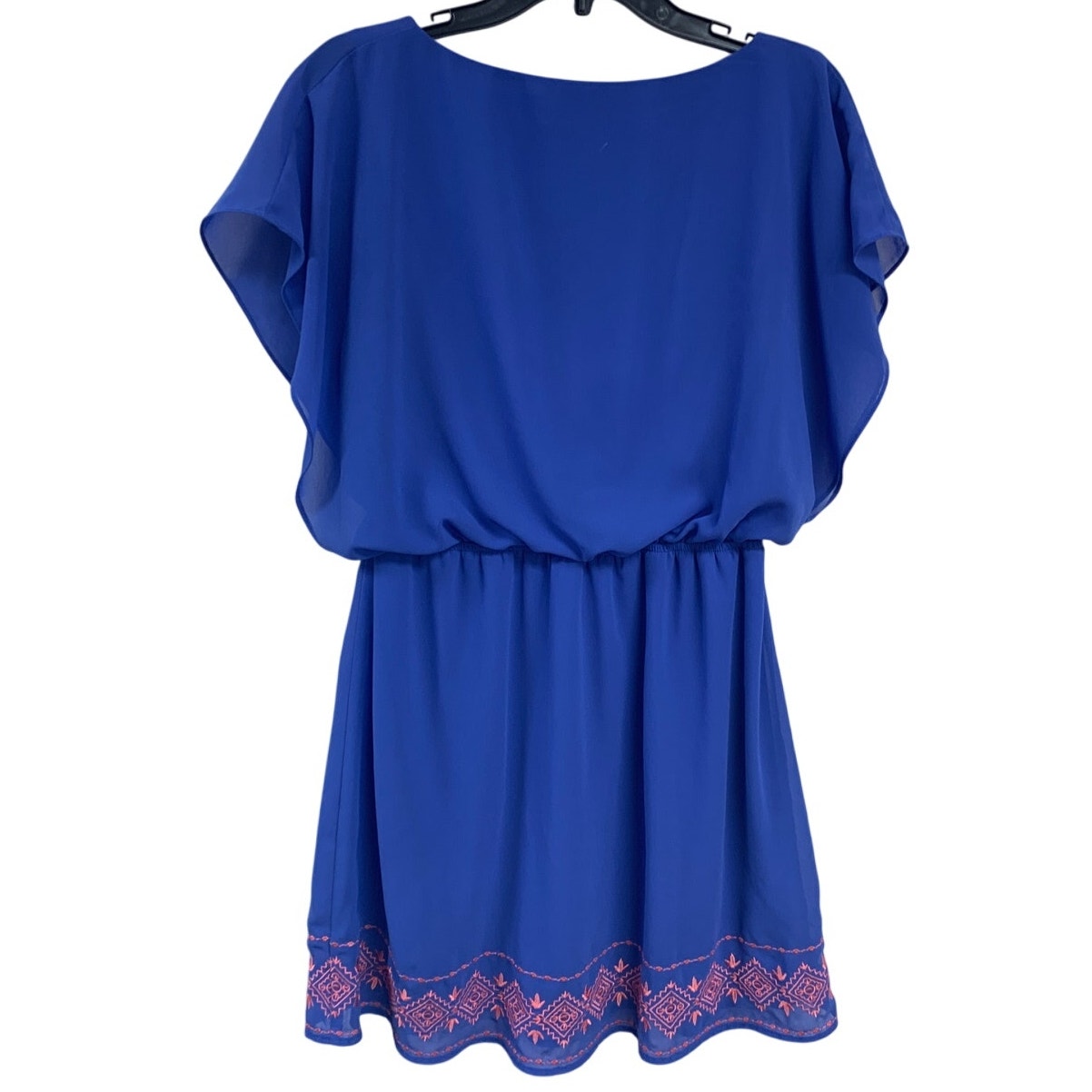 Mi Ami Womens Medium 100% Polyester Embroidered Pattern Lined Blouson Dress