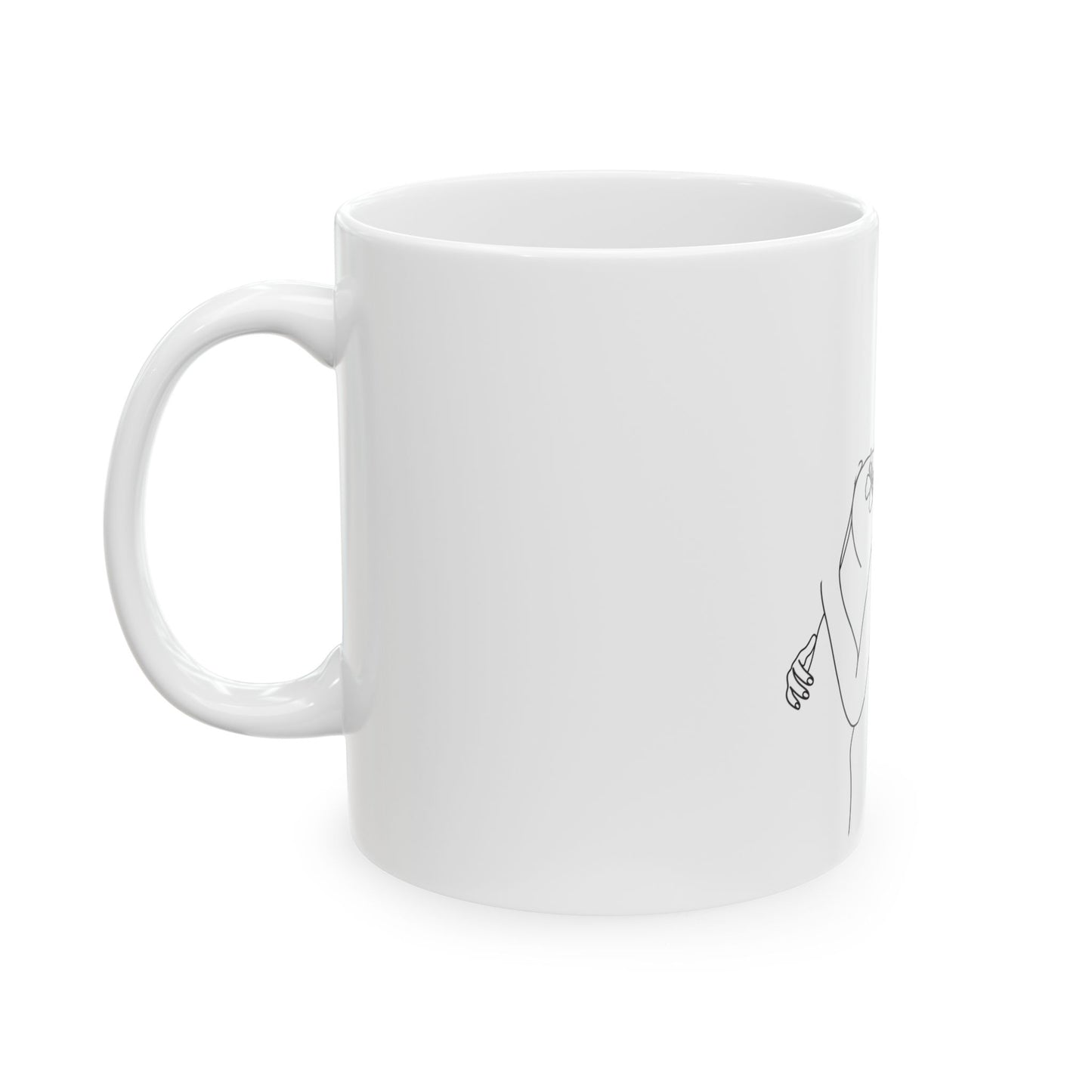 Butterfly Woman Art Ceramic Mug | Abstract Art Coffee Cup | Artistic Gift for Her | Minimalist Home Decor | Unique Mug | 11oz, 15oz Options