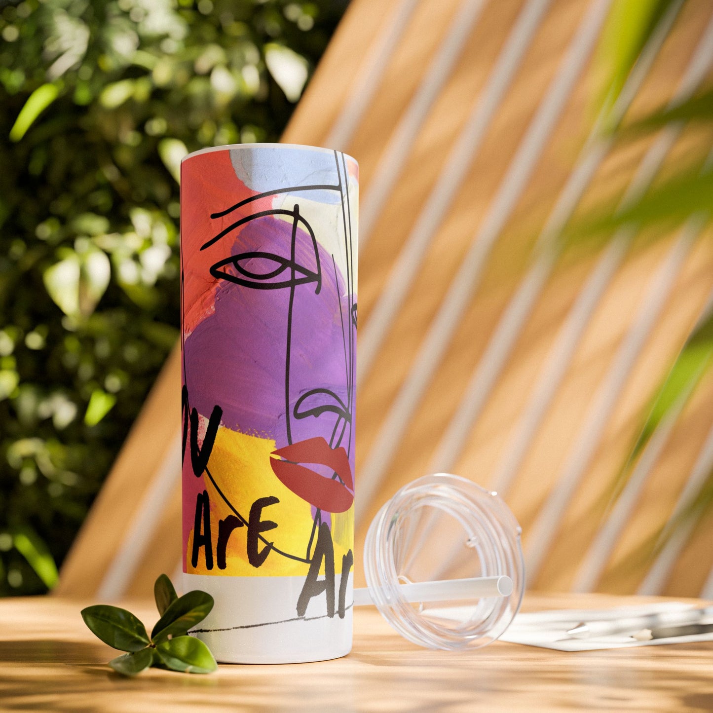 Artistic Skinny Tumbler with Straw, 20oz | Inspirational Drinkware, Colorful Water Bottle, Unique Gift Idea, Motivational Mug, [...]