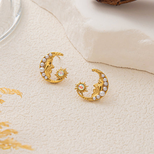 Fashion Stainless Steel Pearl Earrings