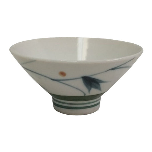 Vintage Japanese Floral Ceramic Leaves Berry Wide Mouth Footed Bowl Home Decor