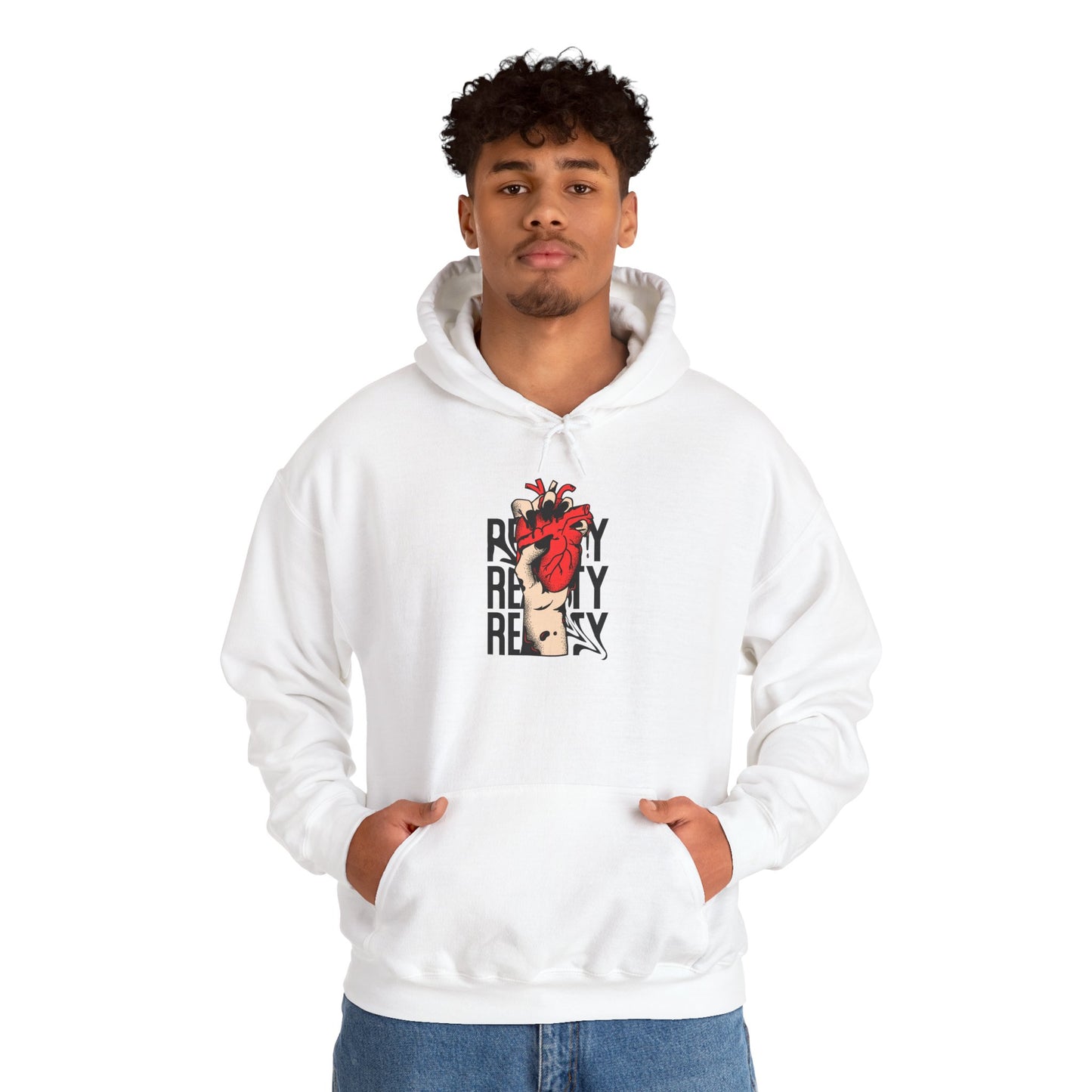 Reality-Themed Unisex Heavy Blend Hoodie for Daily Inspiration, Motivational Sweatshirt, Cozy Gift for Friends, Statement Apparel, [...]