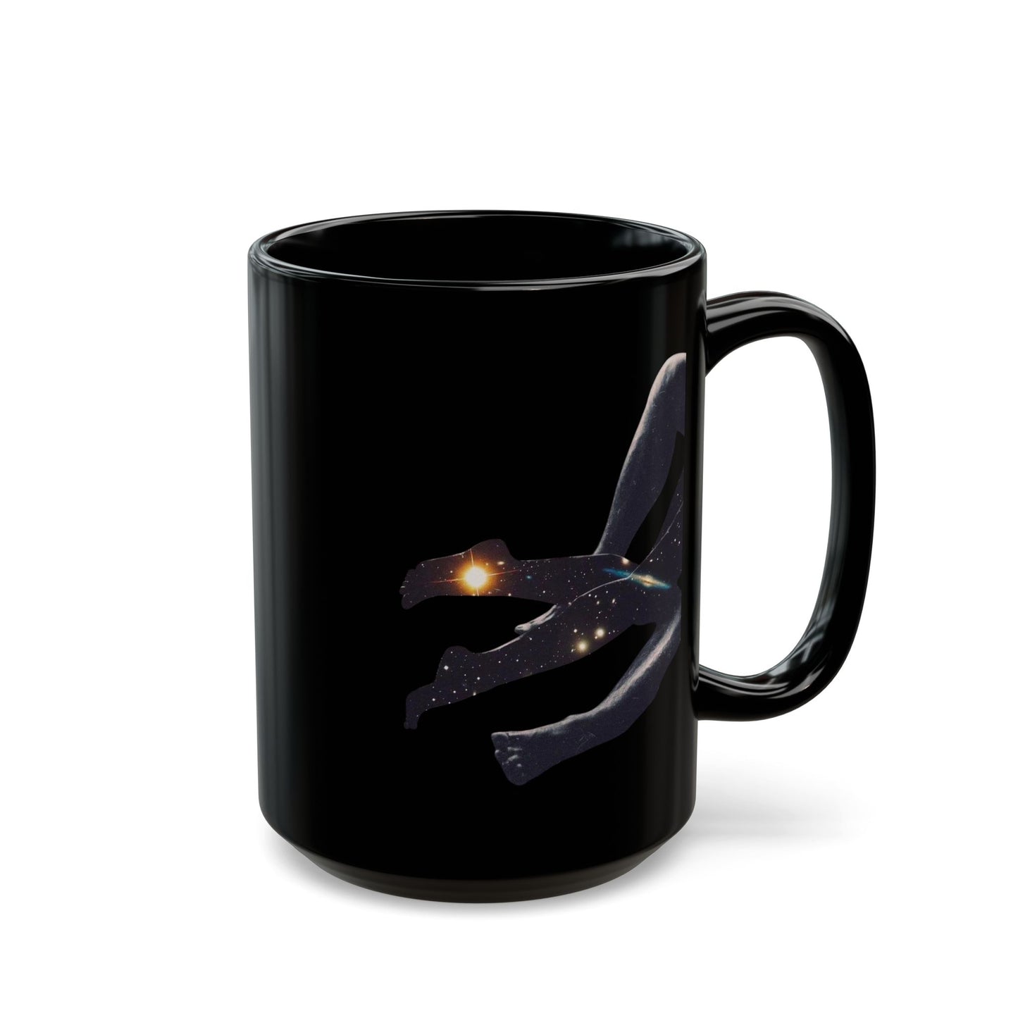 Cosmic Lover Black Mug - Unique Celestial Design, Inspiration for Stargazers, Gift for Space Lovers, All Occasions, Coffee Lover’s Must-Have