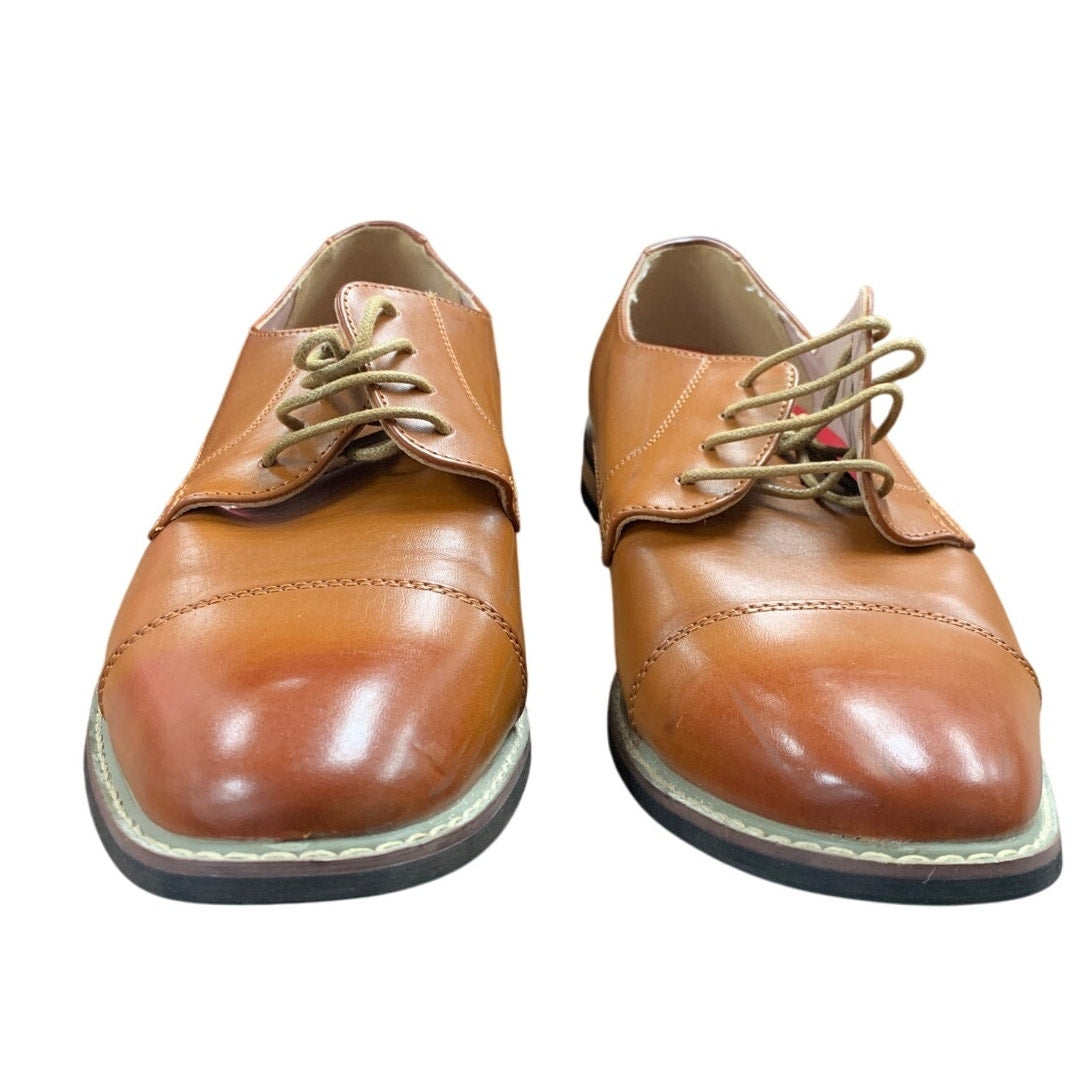 Bruno Mars Mens Size 11 Chestnut Brown Faux Leather Lace Up Oxford Formal Shoes