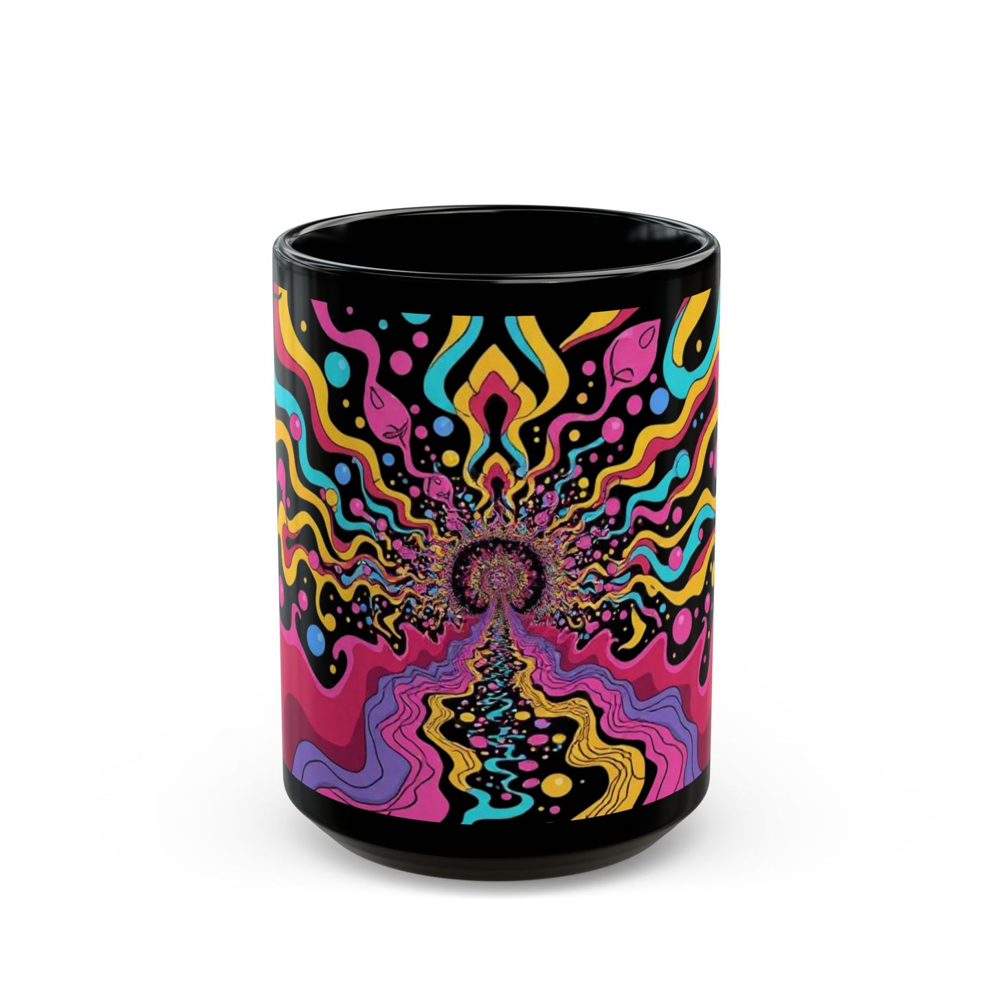 Psychedelic Coffee Mug, Colorful Mug for Coffee Lovers, Boho Gift, Unique Tea Cup, Artistic Drinkware