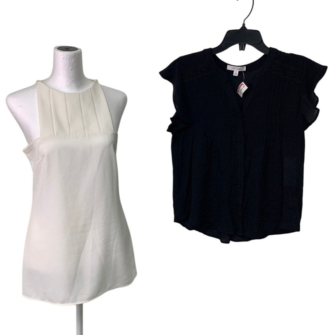 Lot of 2 Chiara Baschieri Active USA Womens Medium Sleeveless Short Sleeve Tops