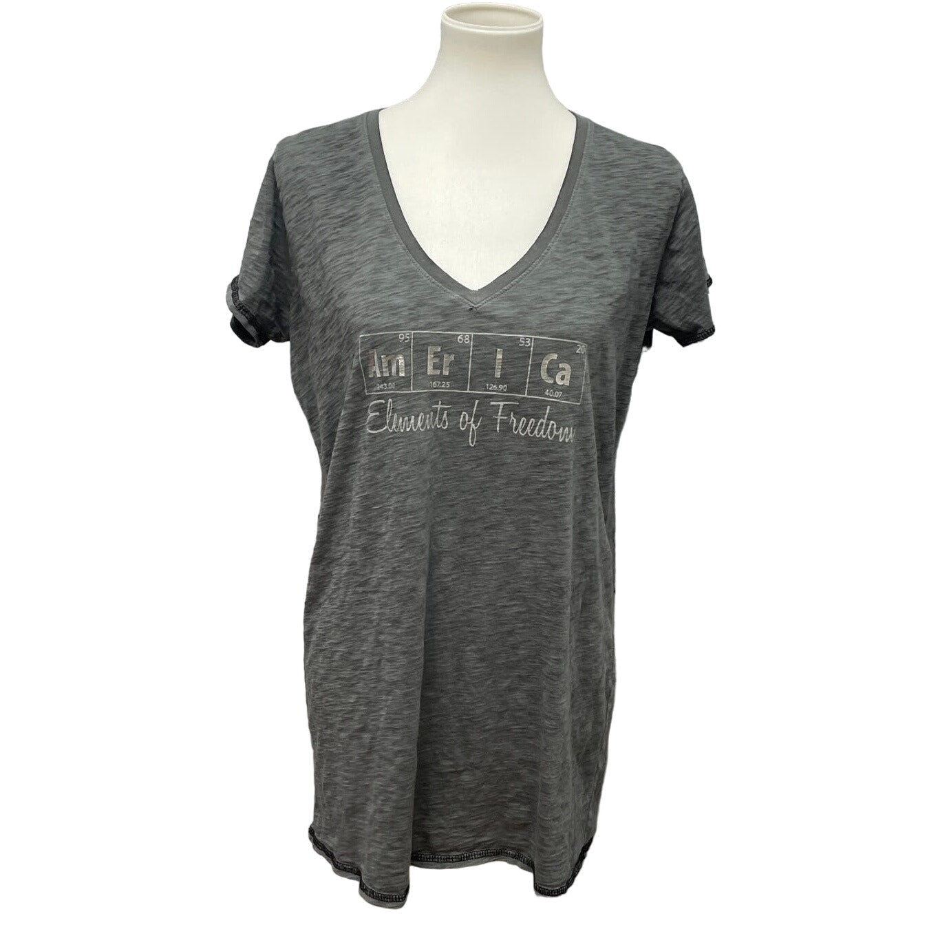 Live Love Ouray Womens Medium Elements of Freedom America V-Neck Tee Shirt