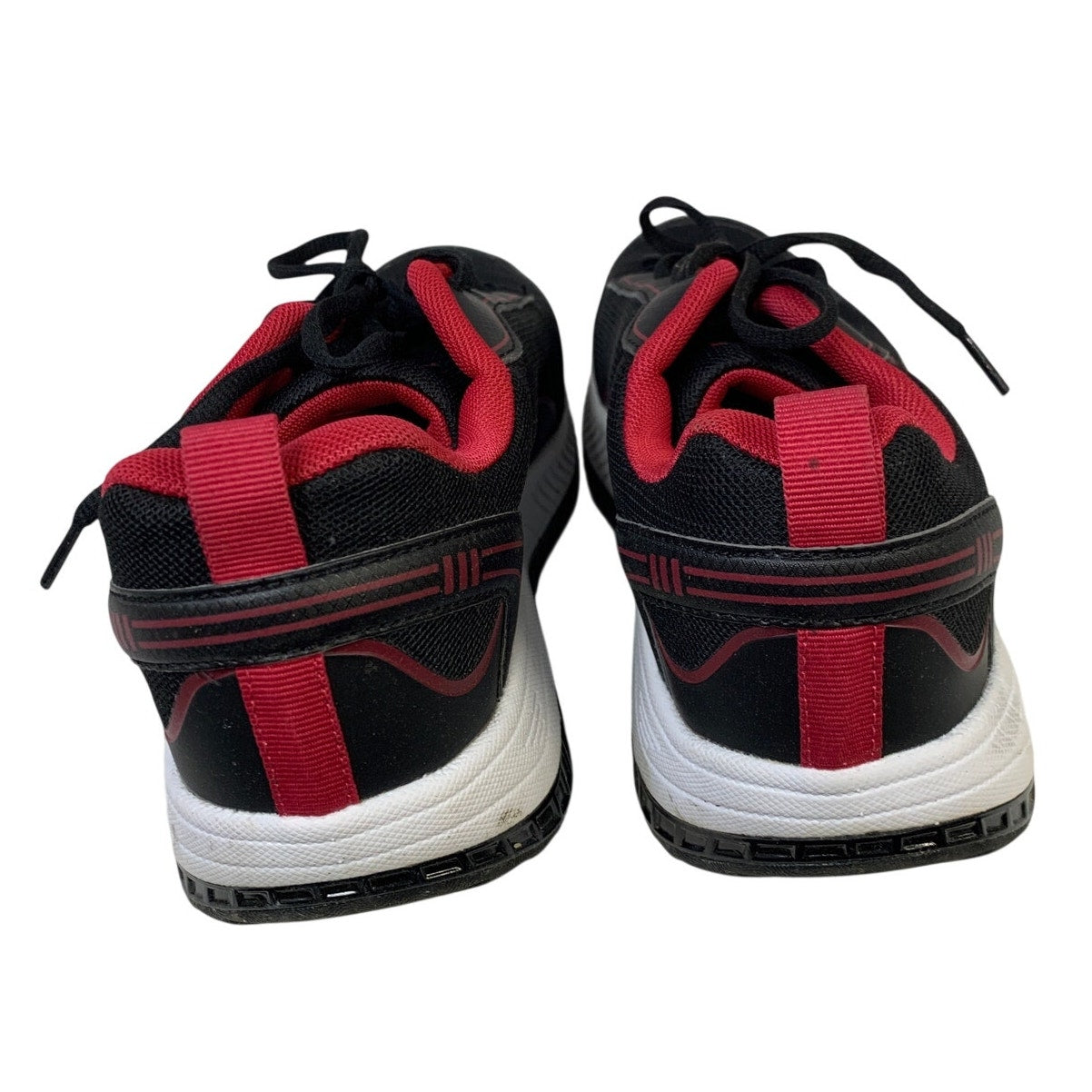 AOV Mens Size 8.5 Red Black Lace Up Low Top Round Toe Tennis Athletic Shoes EUC