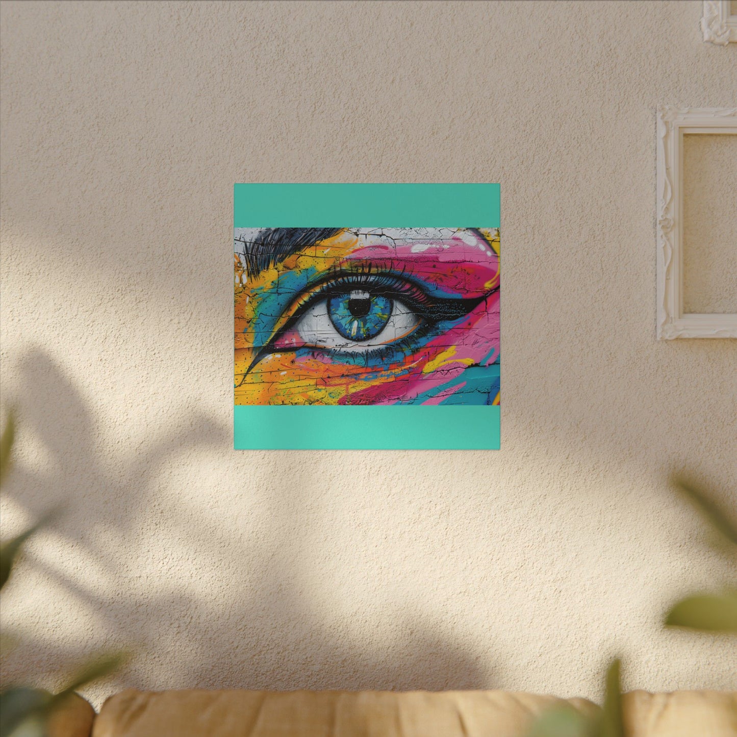 Colorful Eye Street Art Matte Canvas Print