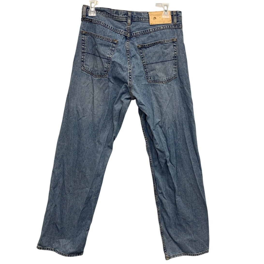 Nautica Jeans Mens 30 X 32 100% Cotton Straight Leg Light Wash Denim Blue Jeans