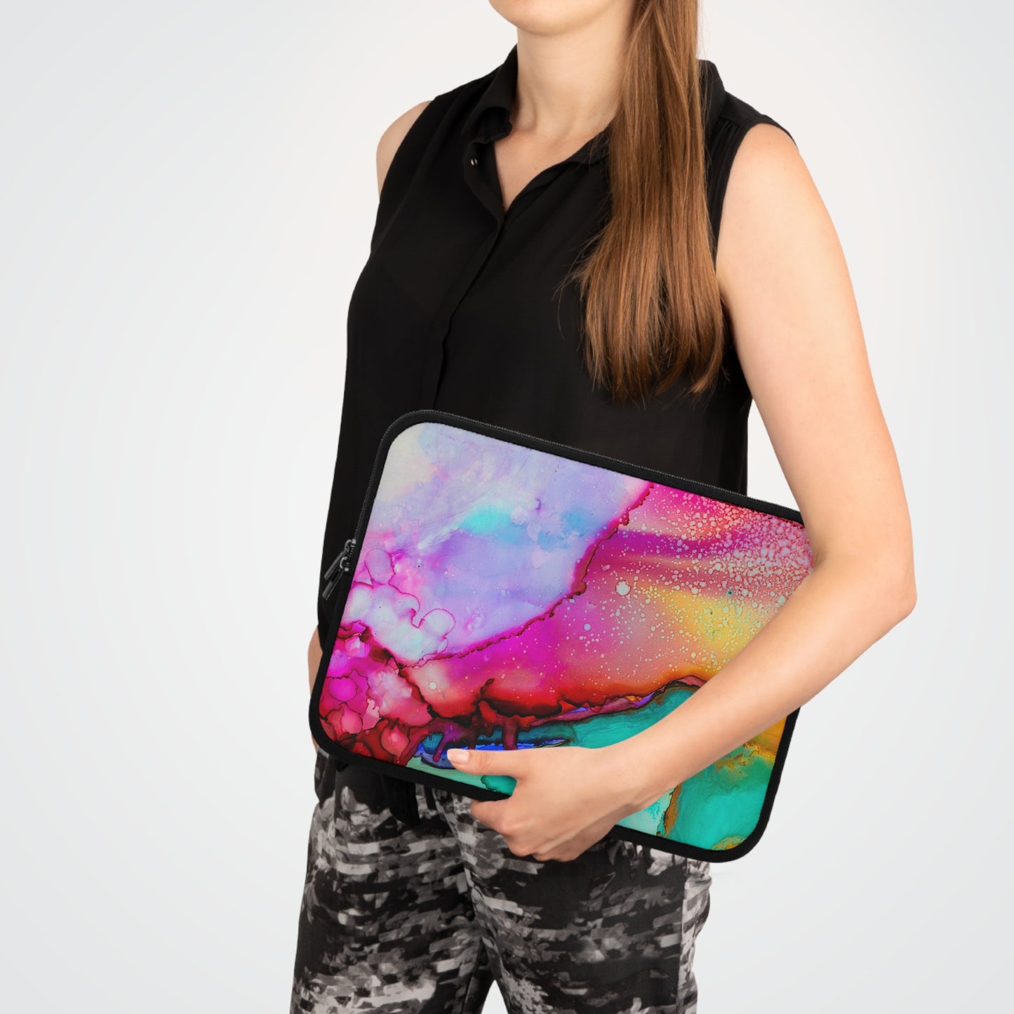 Colorful Abstract Laptop Sleeve, Artistic Tech Case, Creative Computer Bag, Vibrant Gift for Students, Unique Laptop Protector