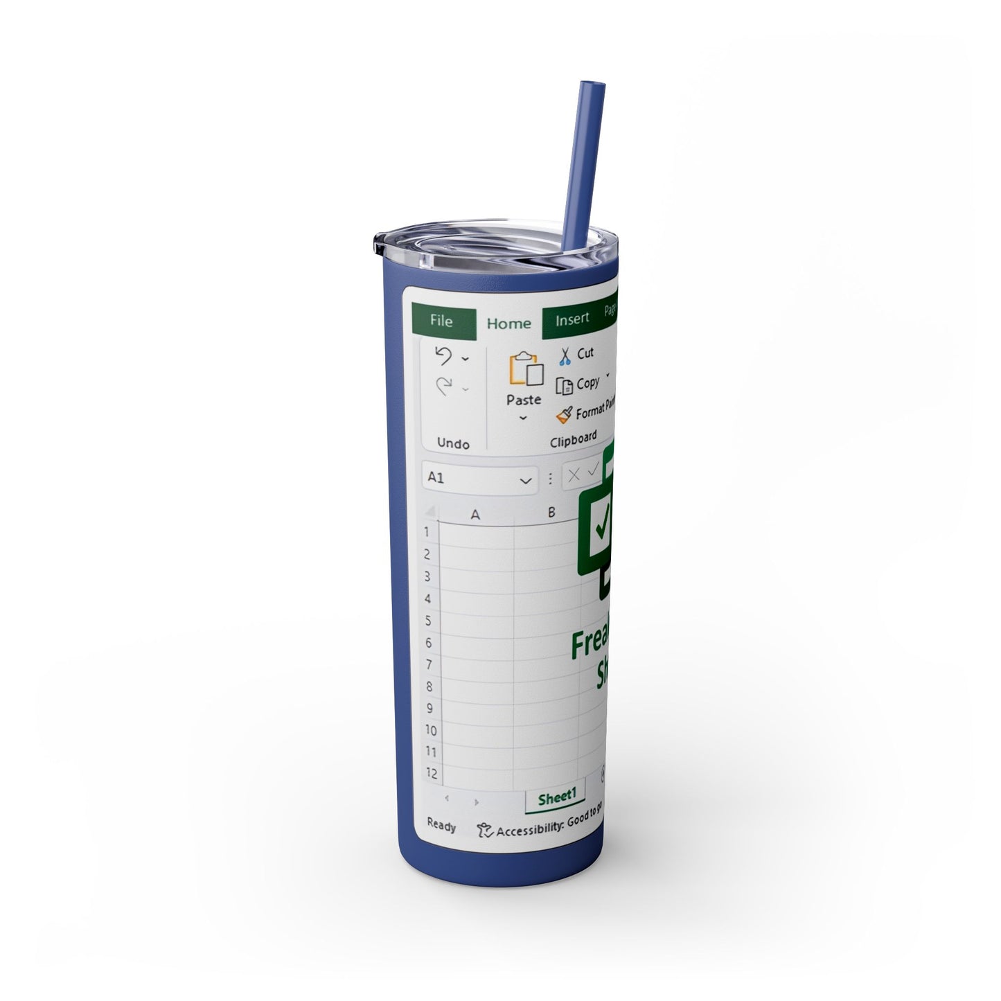 Freak in the Sheets Spreadsheet Themed Tumbler, 20oz Gift for Students, Accountants, Office Humor, Funny Drinkware