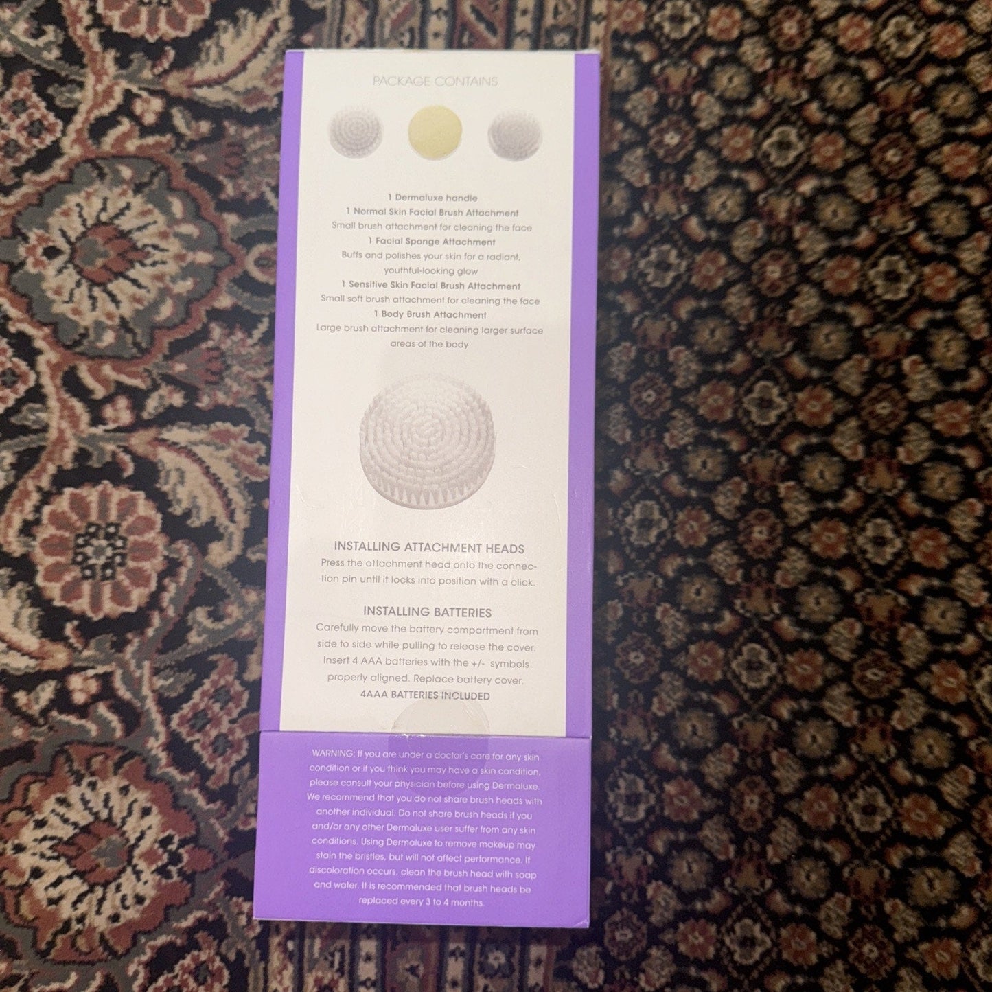 DERMALUXE/ADVANCE CLEANSING SYSTEM (2 SPEEDS/4 CLEANSING HEADS)-New In Box