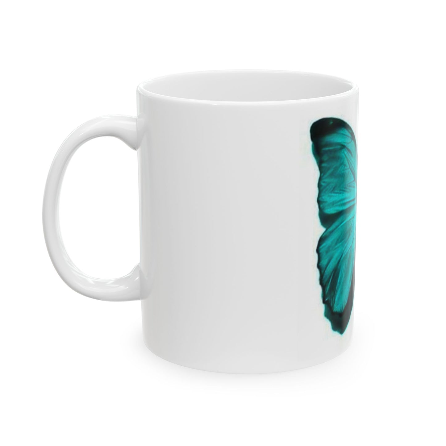Beautiful Turquoise Butterfly Ceramic Mug - 11oz & 15oz, Nature Lover Gift, Decorative Drinkware, Boho Kitchen Decor, Birthday Present