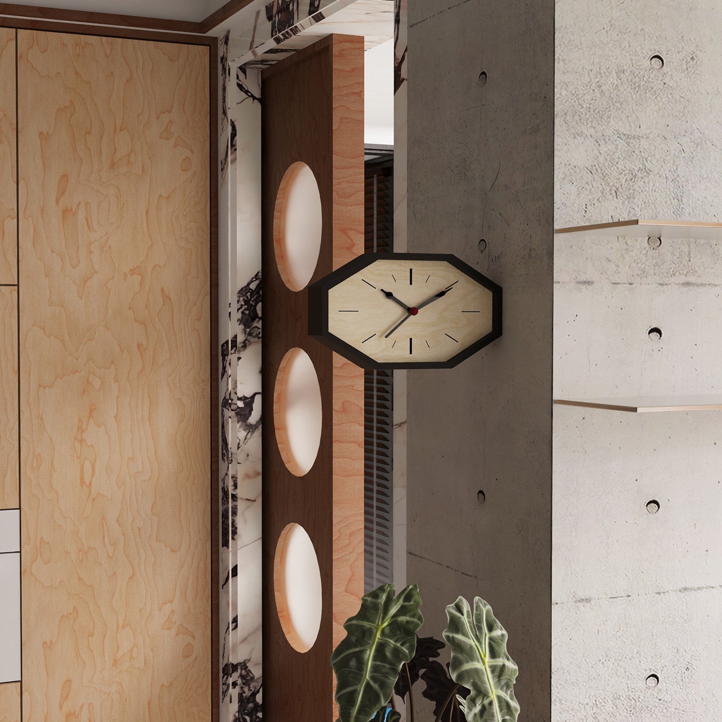 Octagon Dual-Sided Clock-2