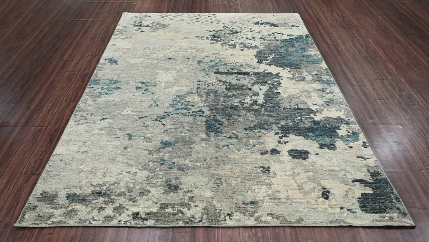 8x10 LoomBloom Gray Hand Knotted 100% Wool Tibetan Modern Oriental Area Rug-2