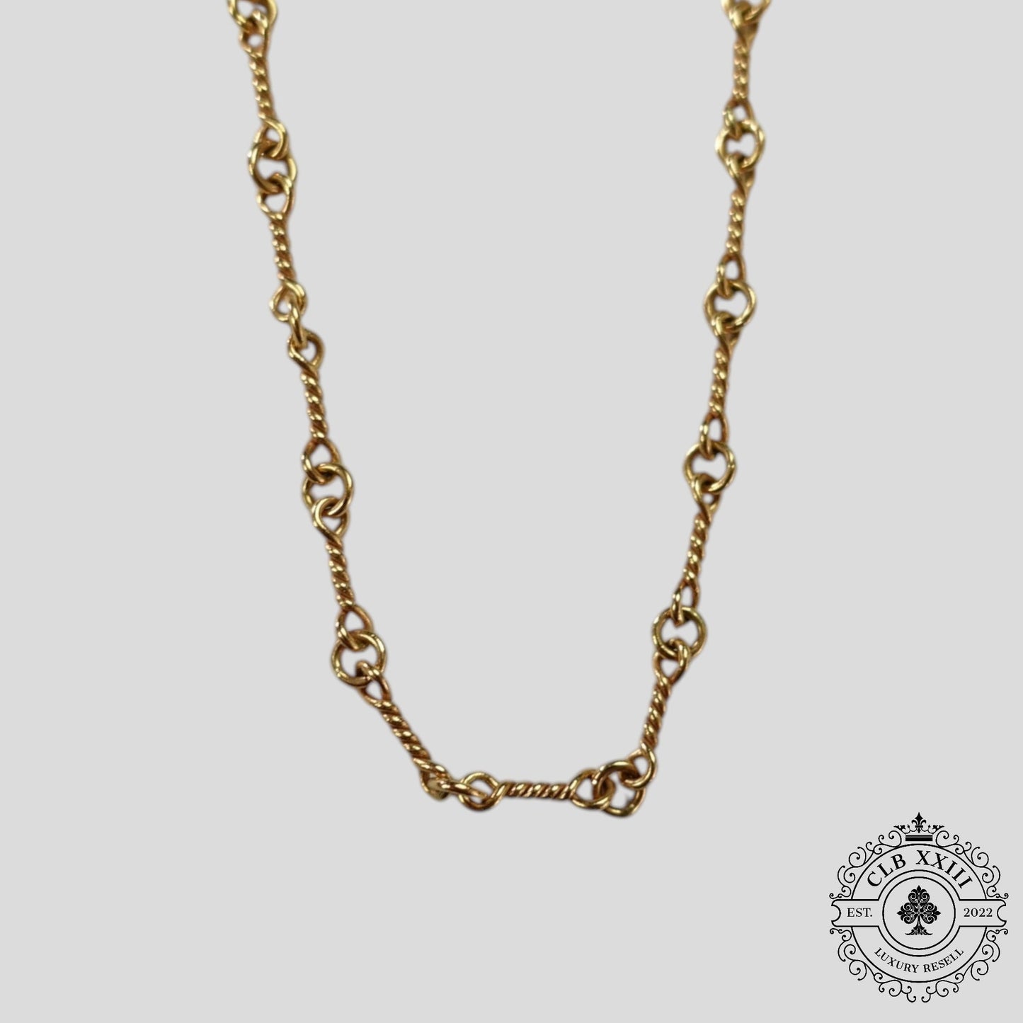 Chrome Hearts 22K Gold Twist 20 Inch Necklace