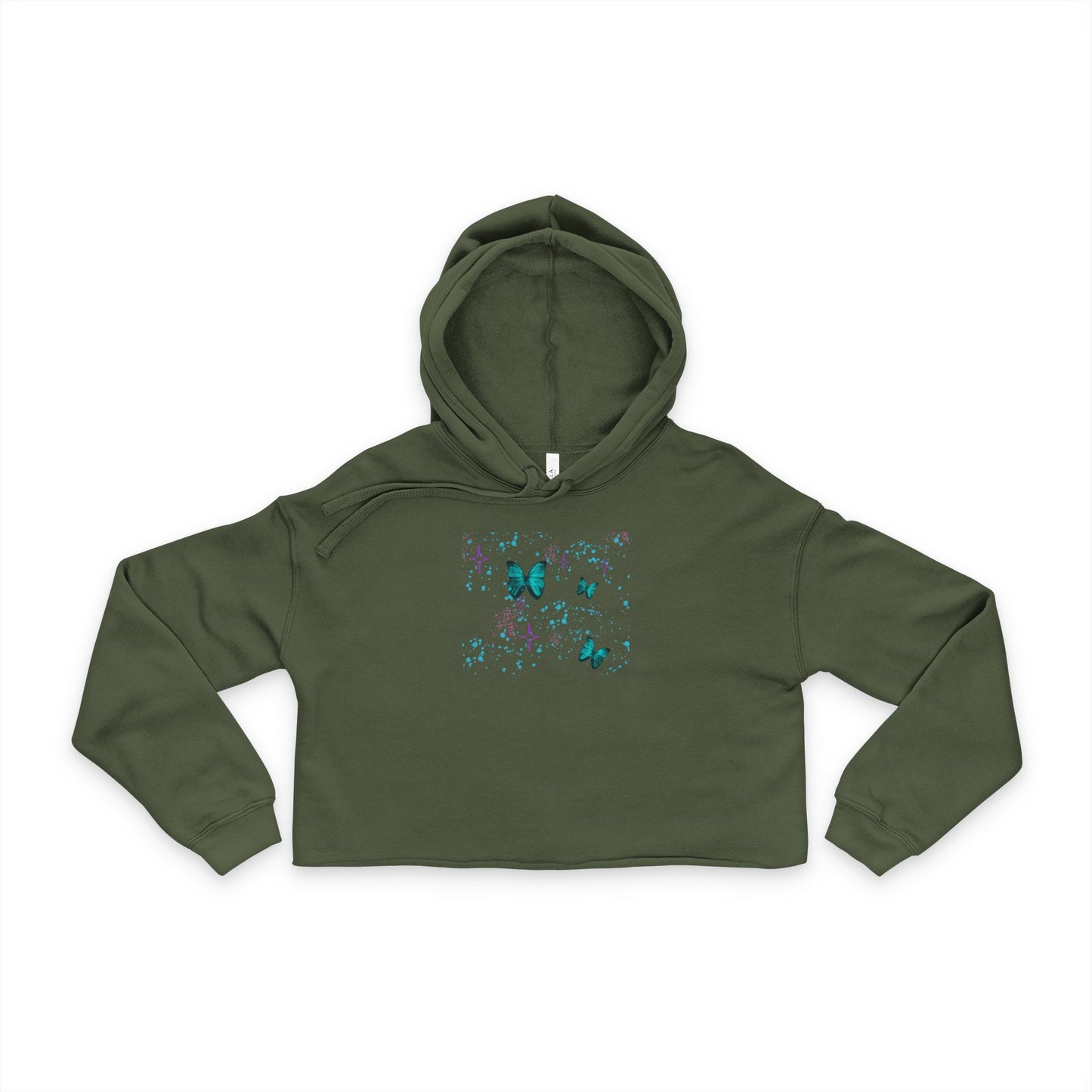 Stylish Women's Butterfly Cropped Hoodie with Modern Abstract Design, Trendy Fashion, Casual Wear, Gift Idea for Her, Streetwear Outfit