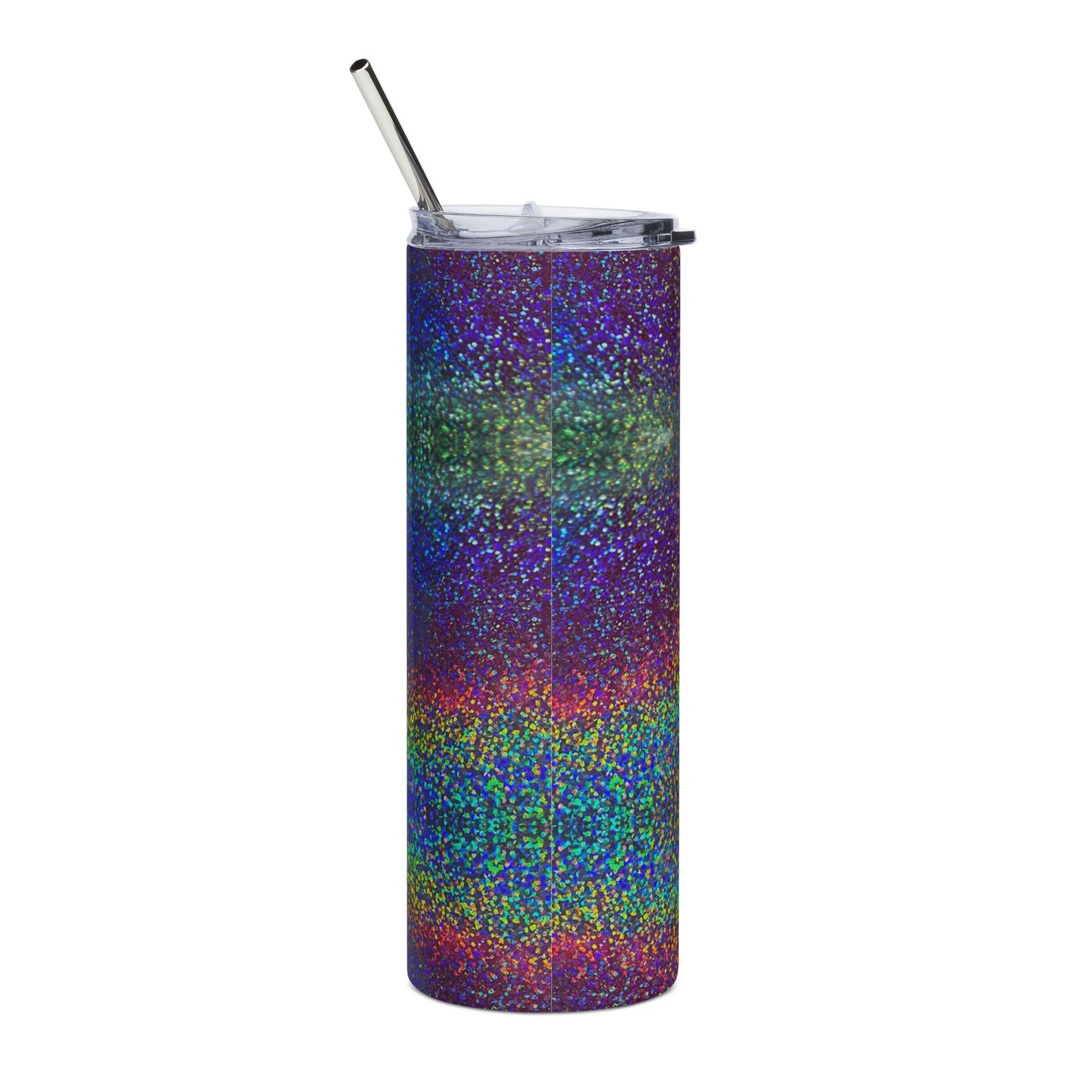 Personalized Rainbow Holographic Name Script Tumbler 20oz Stainless Steel