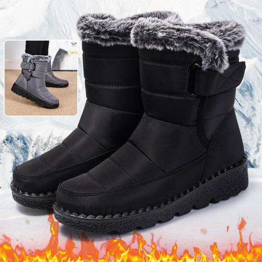 Sneeustewels Winter Warm Klittenband Pluche Skoene Dames Waterdigte Lae Hakke Platform Enkelstewels