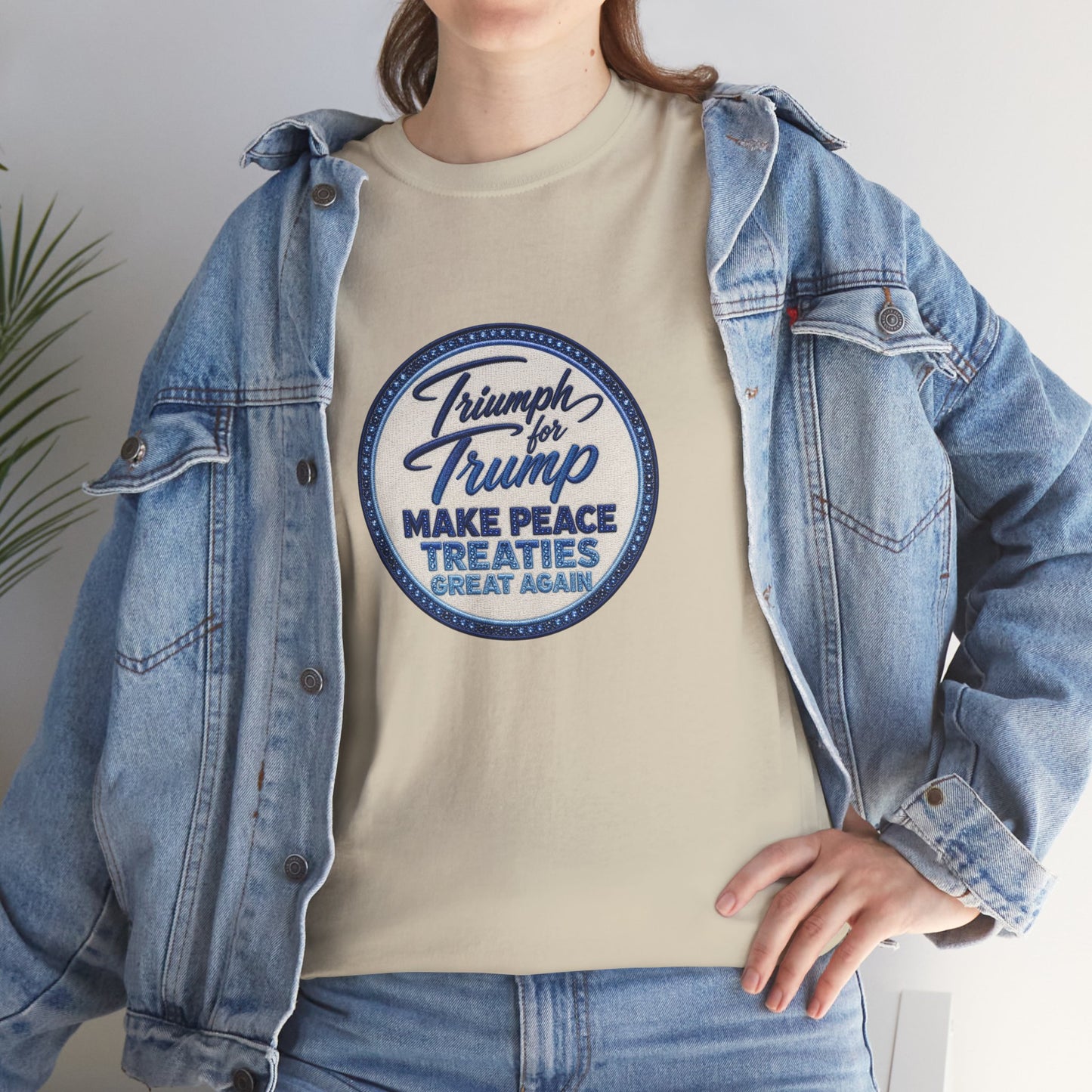 "Make Peace Treaties Great Again" Embroidery Badge Pattern T-Shirt - MADE TO ORDER ✨ CUSTOMIZABLE WITHIN REASON