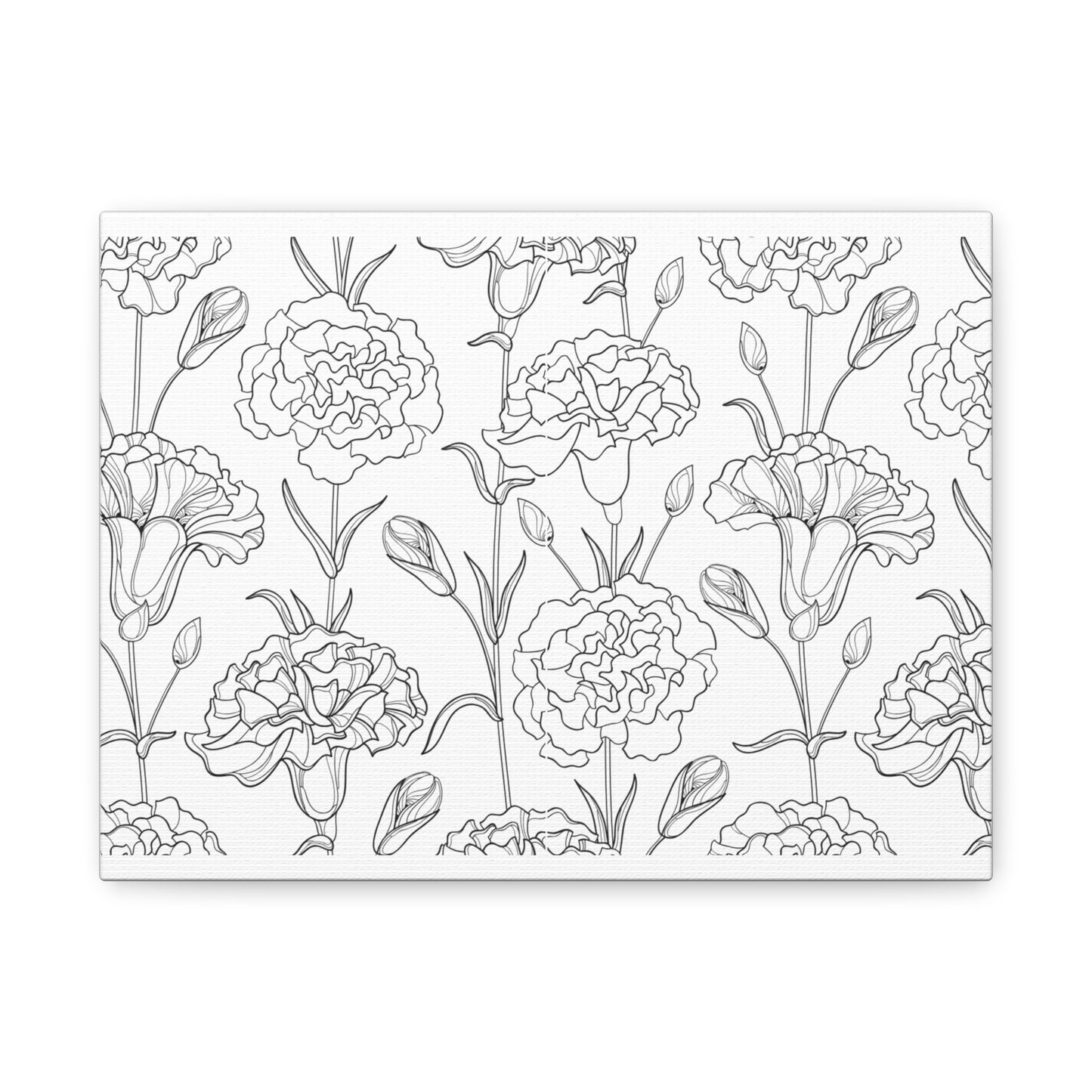 Floral Canvas Art, Stretched Wall Decor, Home Gift, Botanical Print, Modern Design, Matte Finish