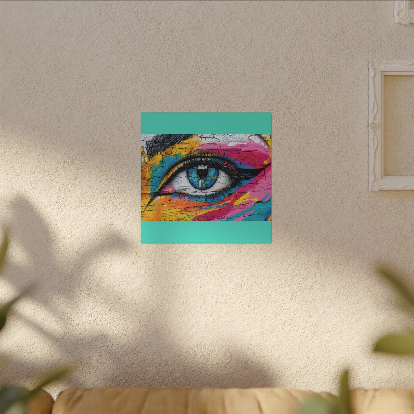 Colorful Eye Street Art Matte Canvas Print