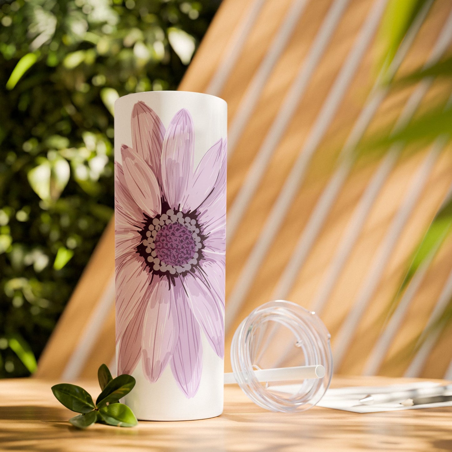 Floral Skinny Tumbler, 20oz - Stylish Drinkware for Home, Office, Gifts, Party Favors, Spring Decor
