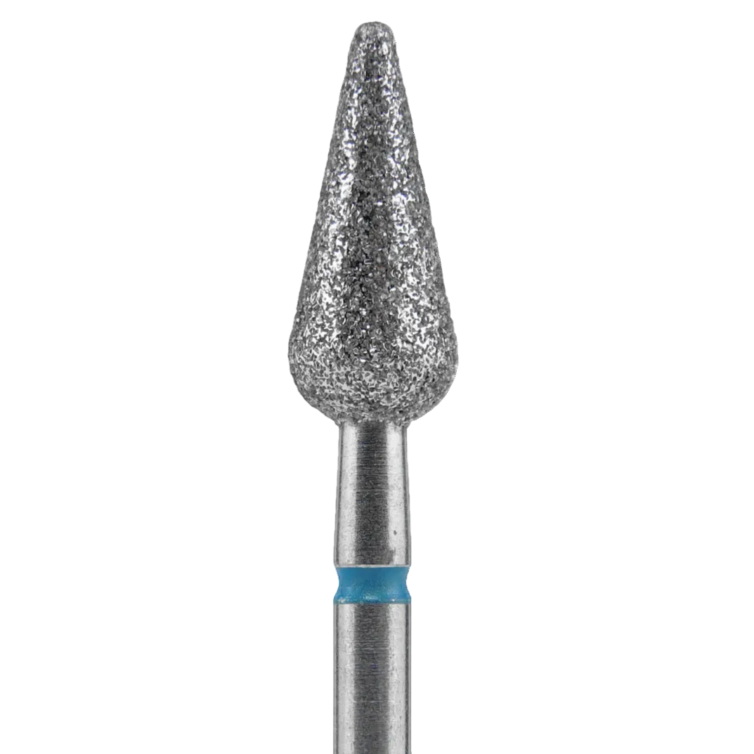 STALEKS - Diamond nail drill bit, "Pointed Pear", blue, EXPERT 5/12 mm (FA100B050/12)-0