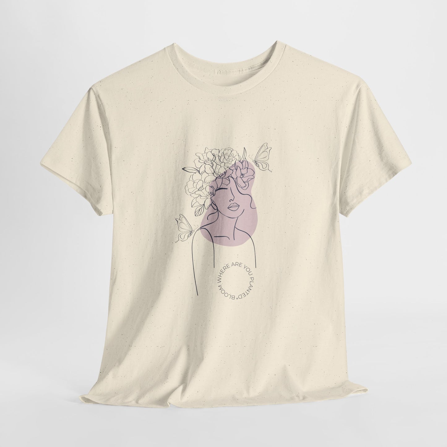 Bloom Where You Are Planted Chic Inspirational Quote Tee, Inspirational Cotton T-Shirt, Casual Graphic Tee, Vintage Style Unisex Shirt, Gift for Her