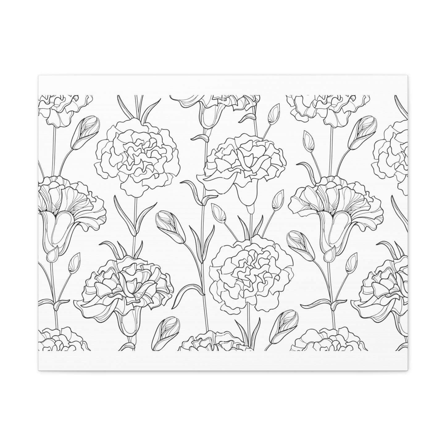 Floral Canvas Art, Stretched Wall Decor, Home Gift, Botanical Print, Modern Design, Matte Finish