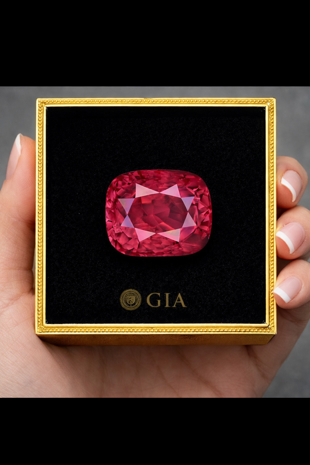 “Exotic Ruby on Cashmere” 24K GOLD Gift Set Service | Gemstone and Scarf Gift Bundle with a Single Red Rose (Preserved)