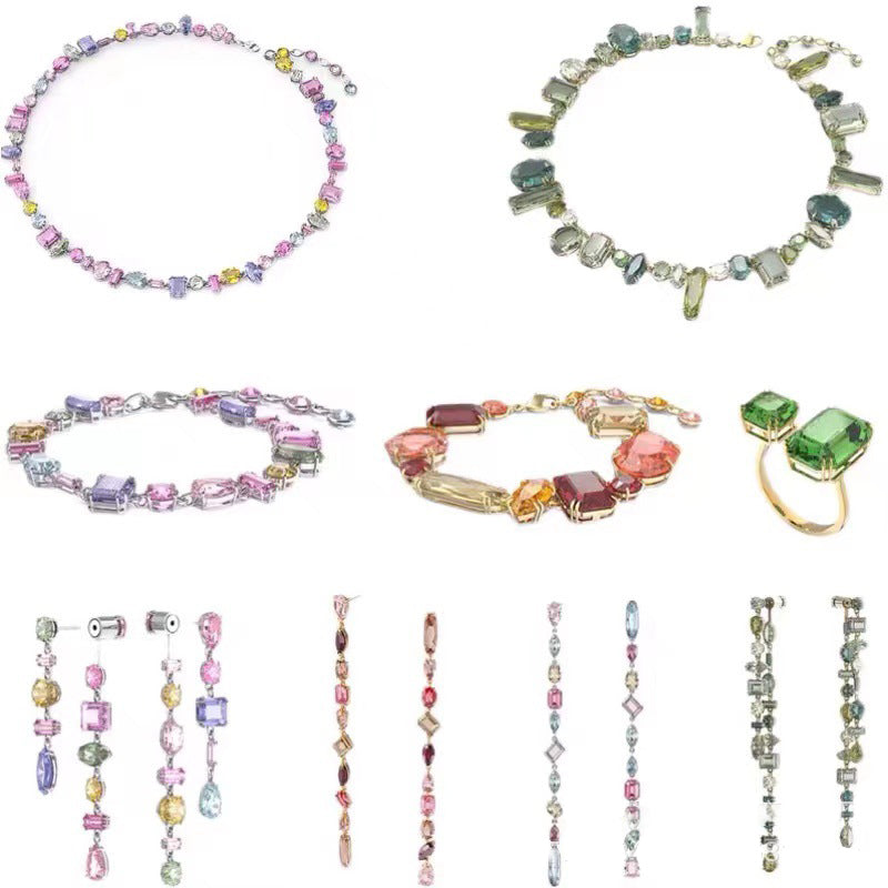 The New Candy System Crystal Elements Necklace Earrings Bracelet Female Tanabata Gift