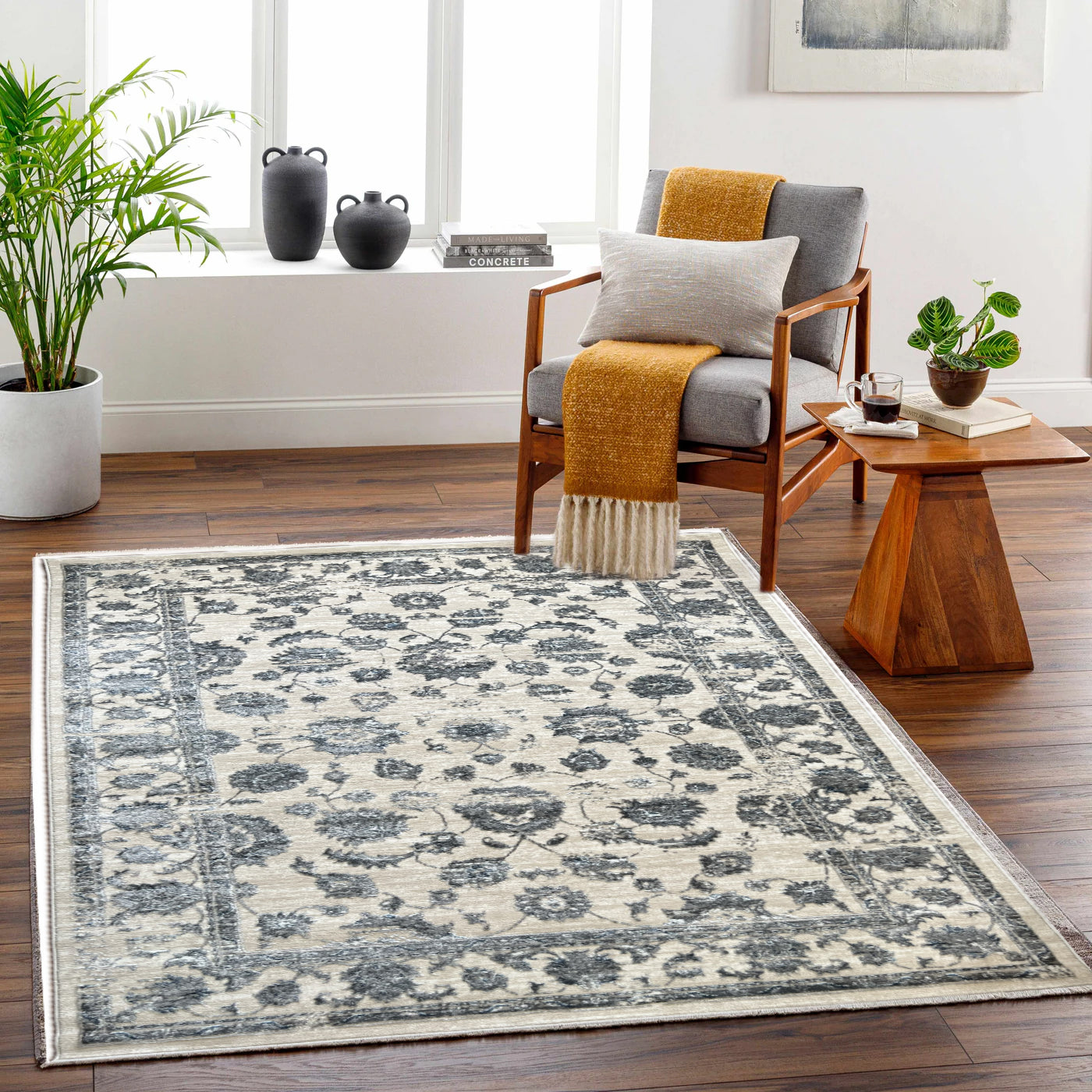 ROY's Home High&Low Area Rugs,Vintage Flower Garden Design, Shiny Effect Colors-2