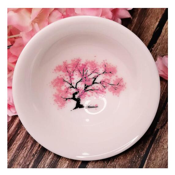 Japanese-style Cherry flower plum flower Sake Cup Water-stained Discoloration Cup Bowl Ceramic White Wine Peach Blossom Cup