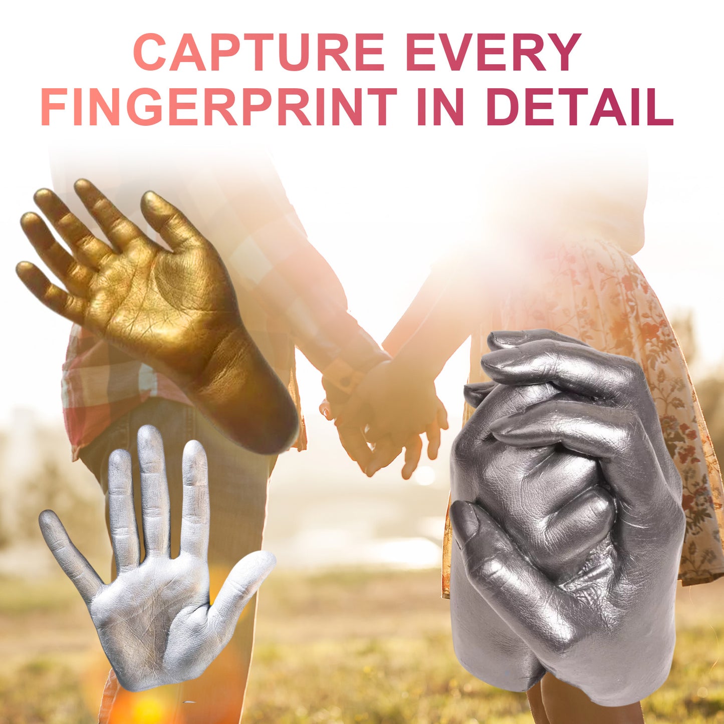 Couple Hand Model Clone Powder, Valentine's Day Diy Gift 3d Hand Model Crafts Creative Home Decoration