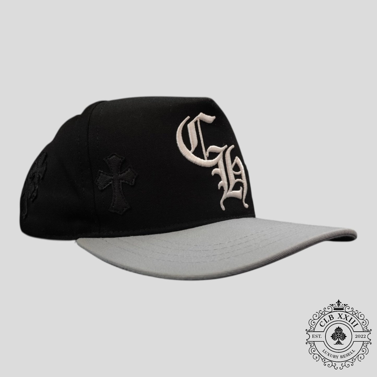 Chrome Hearts Cross Patch Hat in Black/Grey