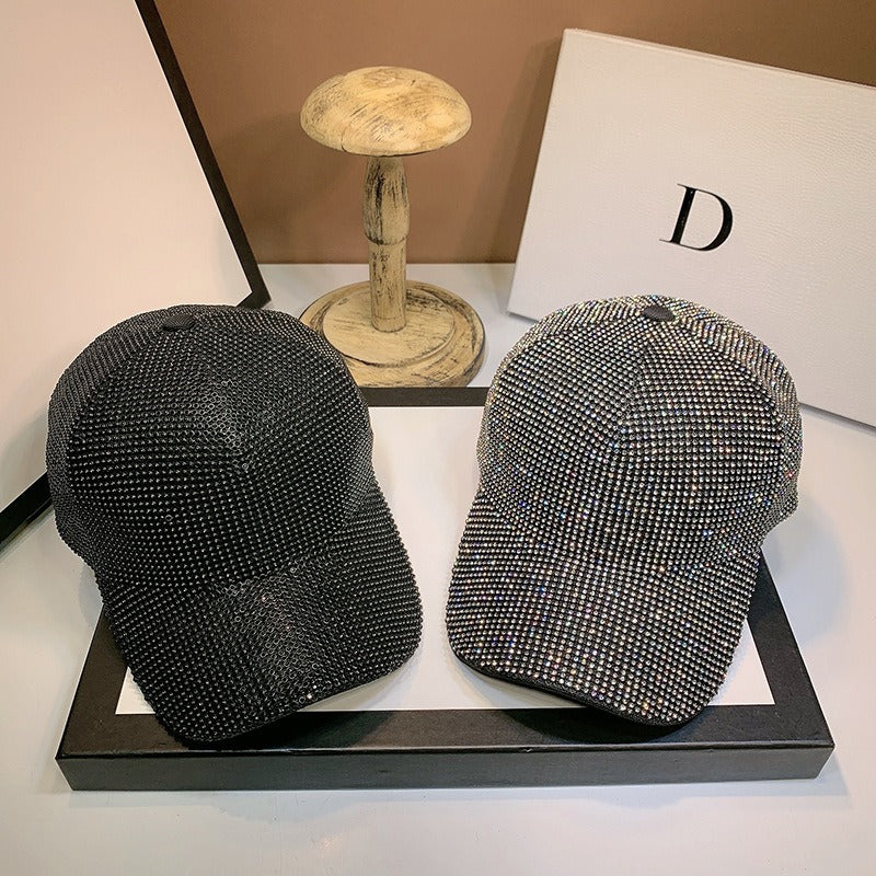 Summer Duck Tongue Hat Heavy Handmade Water Diamond Full Diamond Baseball Hat Versatile Sunshade and Sunscreen Hat