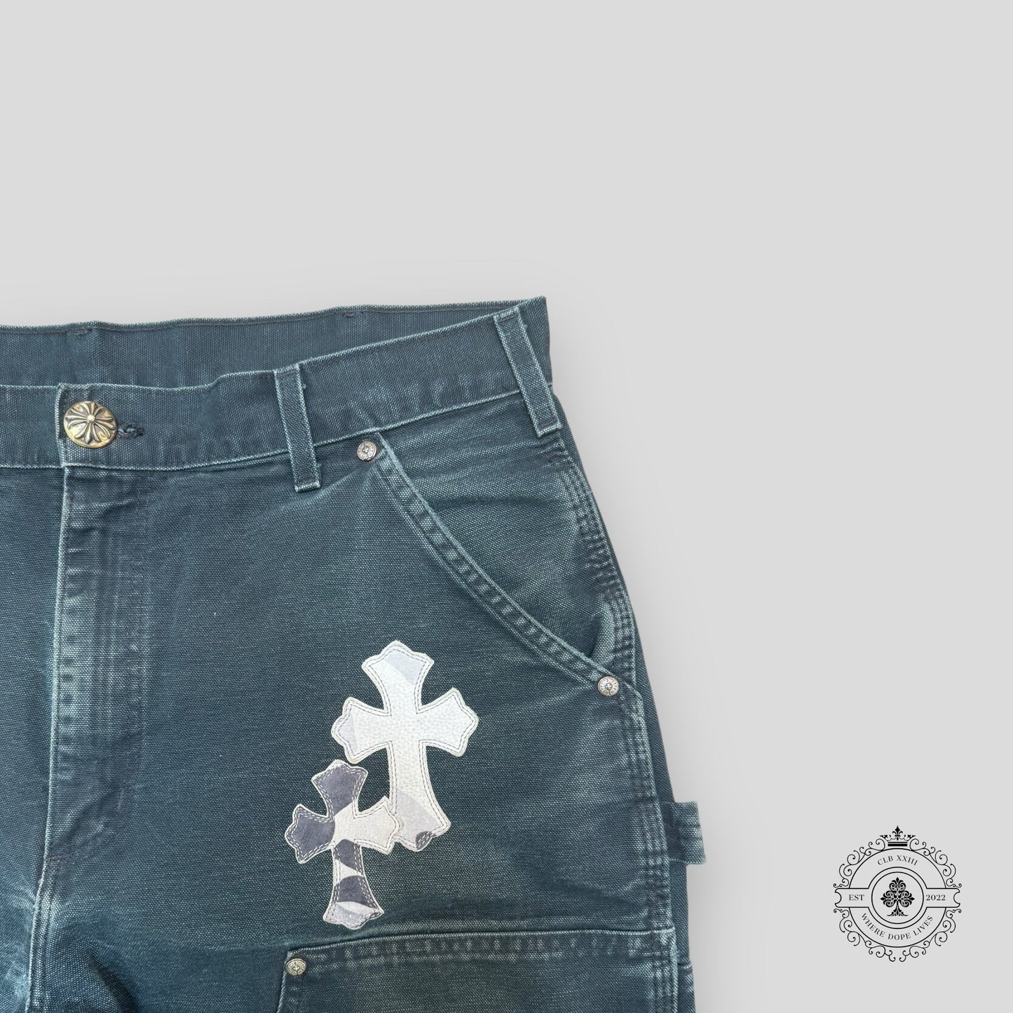 Chrome Hearts Sex Records Patch Double Knee Carpenter Pants